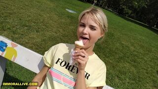 La sorellastra impertinente vuole più del gelato - Lika Star è ossessionata dai creampie - Parte 1