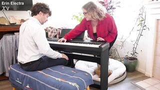 Erin Electra - Mom teaching piano lets son fuck her ass to make it more fun